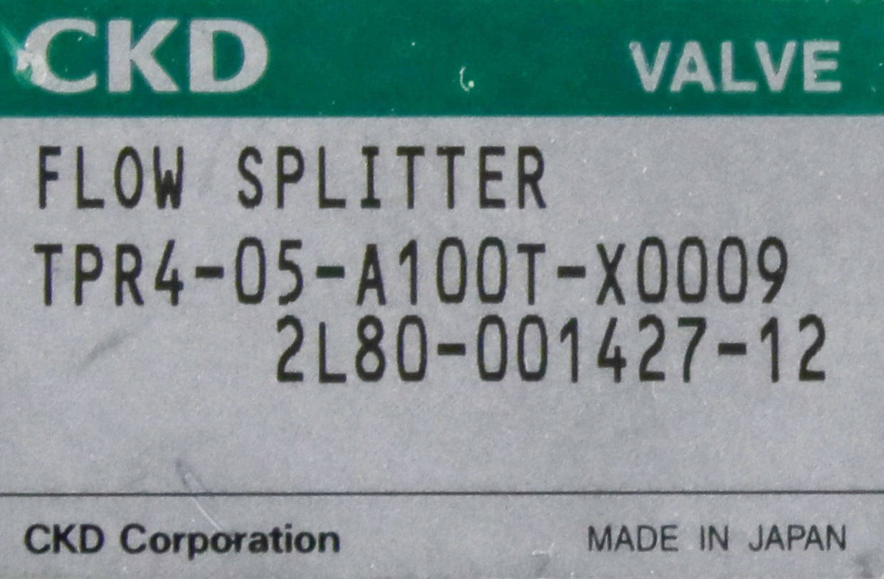 12335 CKD PRESSURE CTRL FLOW SPLITTER,2L80-001427-12 (PARTS) TPR4